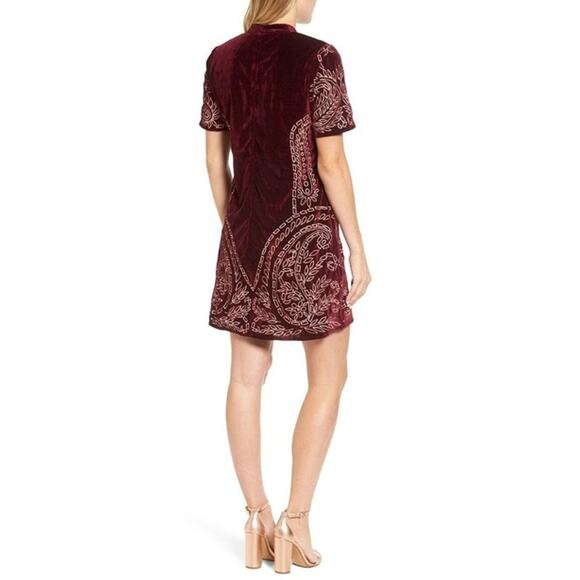 NWOT KAS New York Lilly Velvet Embroidered Boho Shift Dress Size Large - Picture 4 of 5